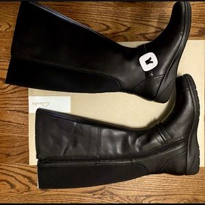 Clarks Womens Cheyn Wide Calf Riding Boot Black 5M